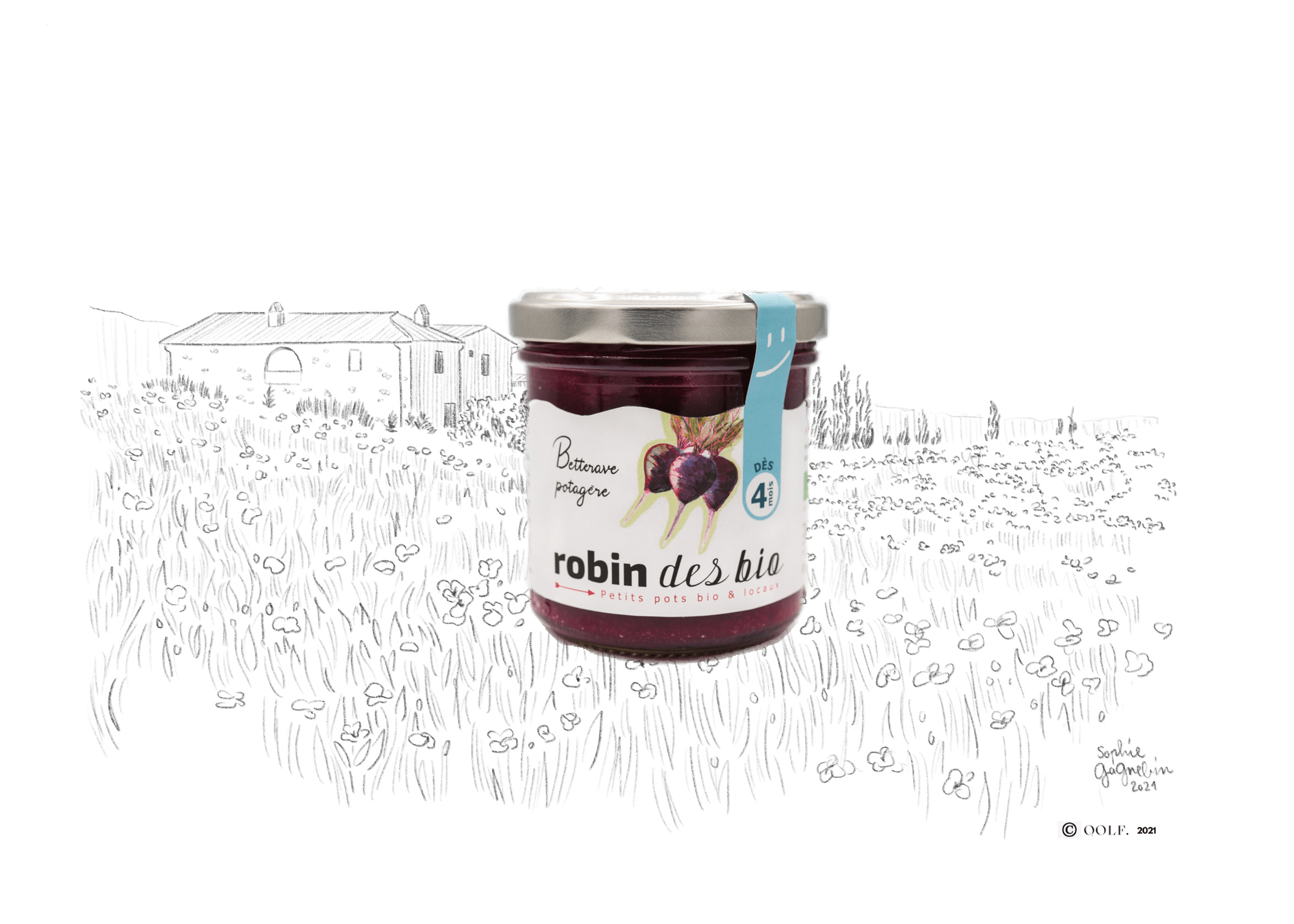 Petit pot pour bébé bio Purée de betterave pour bébé dès 4 mois Epicerie fine Qolf